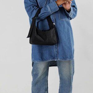 NEW BAGGU Black Nylon mini Shoulder Bag Purse Travel y2k 2000s